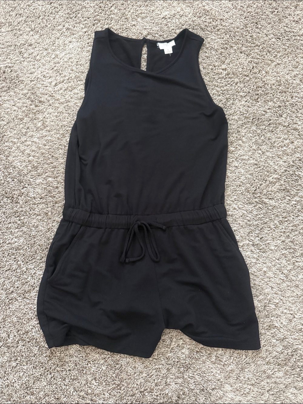 Women’s Black Sleeveless One-Piece Romper
